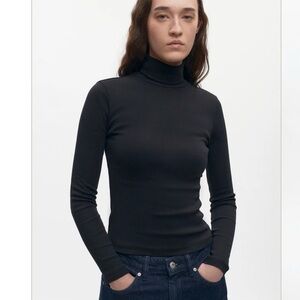 Black Turtleneck Long Sleeve Top